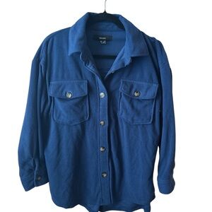 Forever 21 Blue Fleece Button Down Shirt